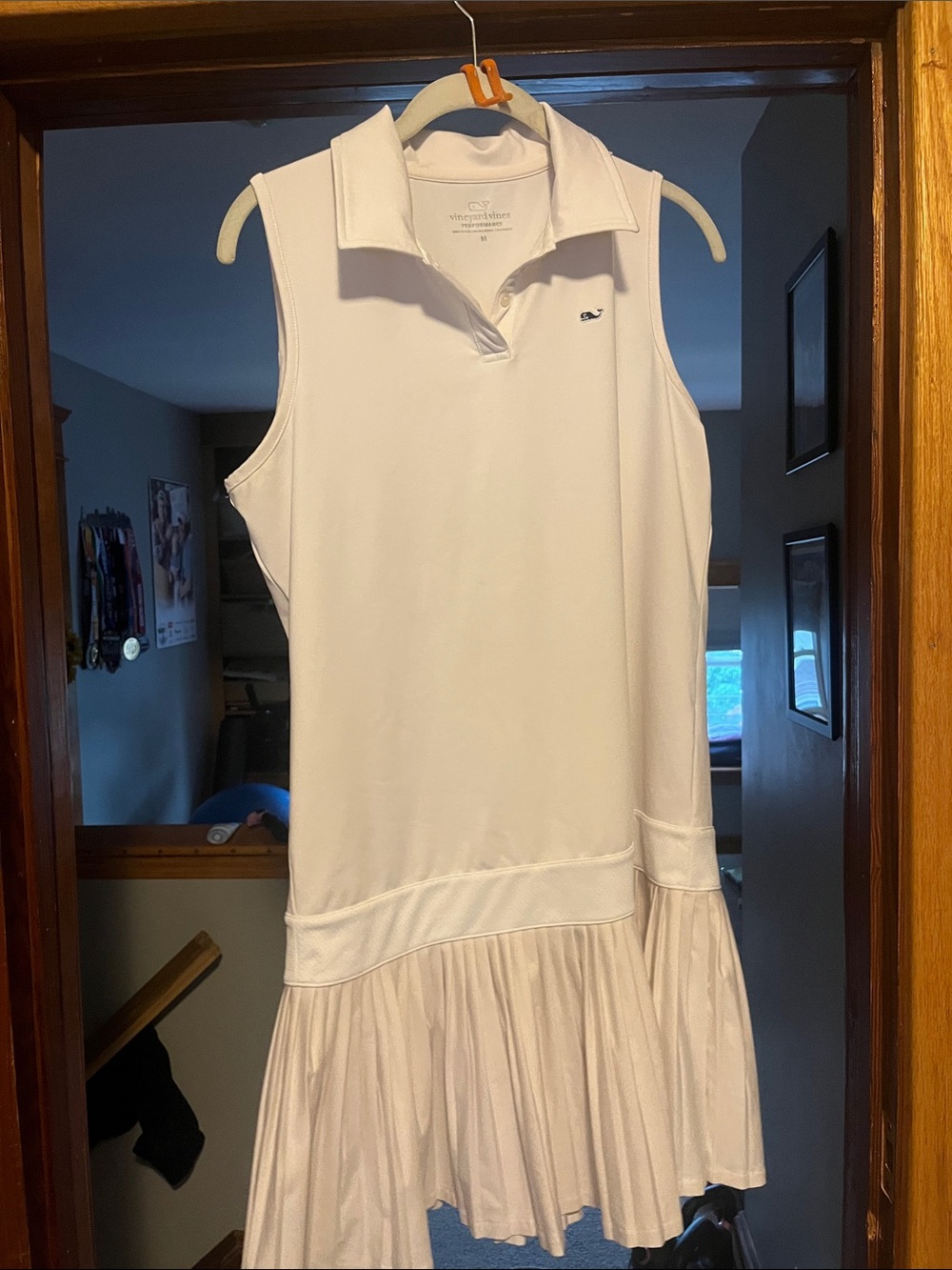 Vineyard Vines White Sleeveless Pleated Polo Dress